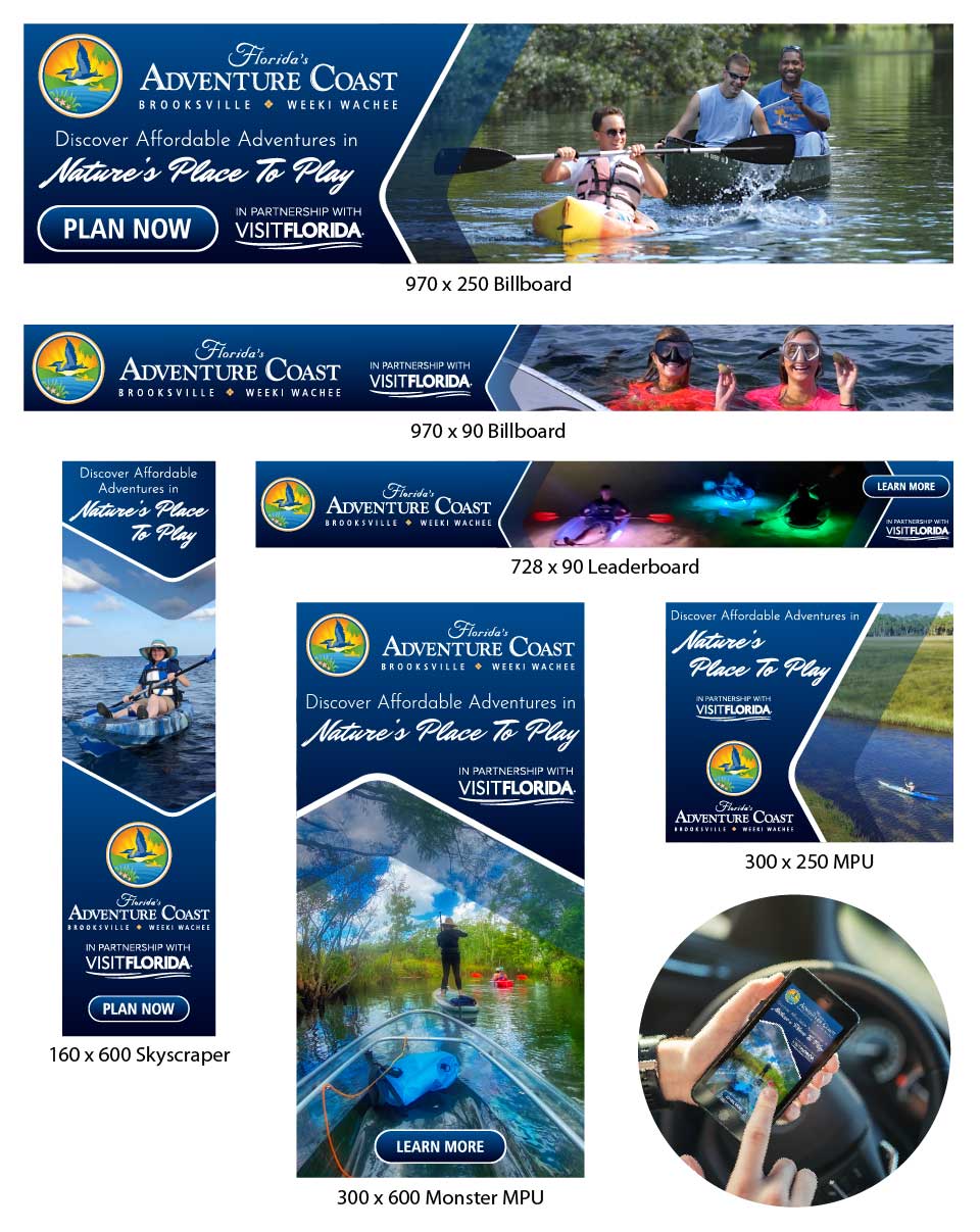 digital ads designed for Hernando County Tourism