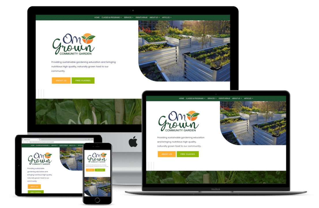 Om Grown Community Garden Website Design